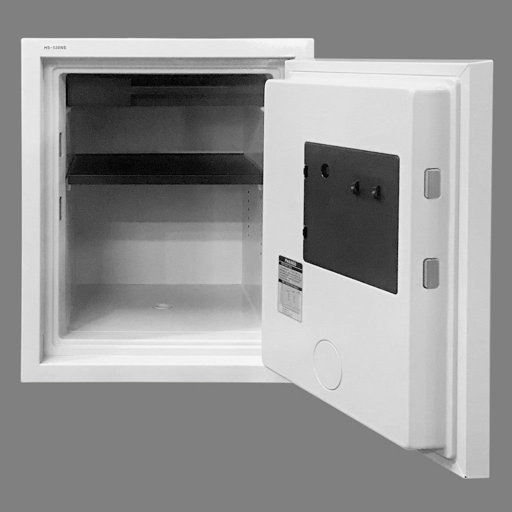 Hollon HS-530WD Home Safe, 2-Hour Fireproof, Dial+Key, 140 lbs, NSF, Gray-White