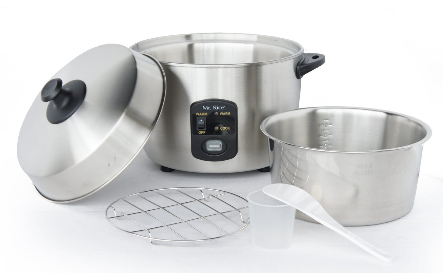 Sunpentown SC-889 10-Cup Stainless Steel Rice Cooker & Steamer with Warm Function
