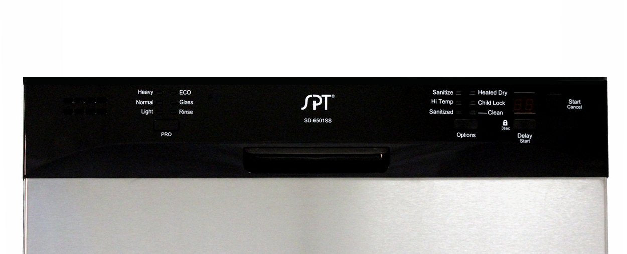 Sunpentown SD-6501SS 24" Built-In Stainless Steel Dishwasher with Heated Drying
