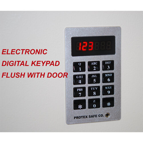 Protex PWS-1814E Electronic Wall Safe – Digital Keypad + Backup Access