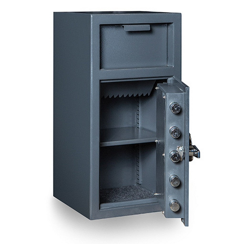 Hollon FD-2714K Depository Safe, B-Rated, Dual Key, Anti-Fish, 115 lb, Bolt-Down