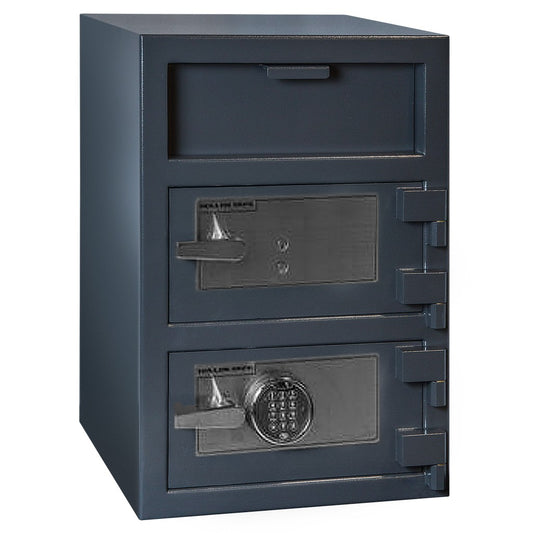 Hollon FDD-3020EK Double Door Drop Safe, Dual Key & Electronic Lock, 200 lbs