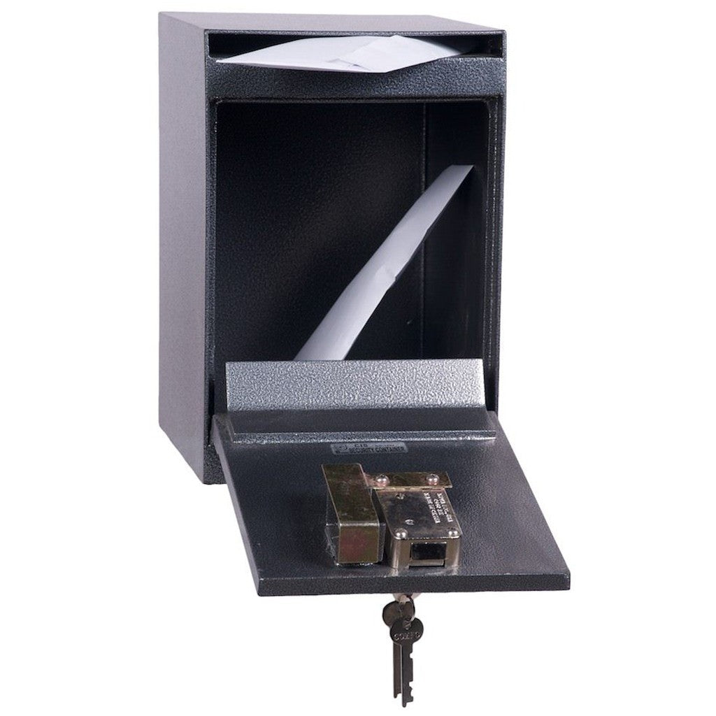 Hollon HDS-03K Drop Safe, B-Rated, 1/2″ Steel Door, 3 Keys, 31 lbs, Bolt-Down