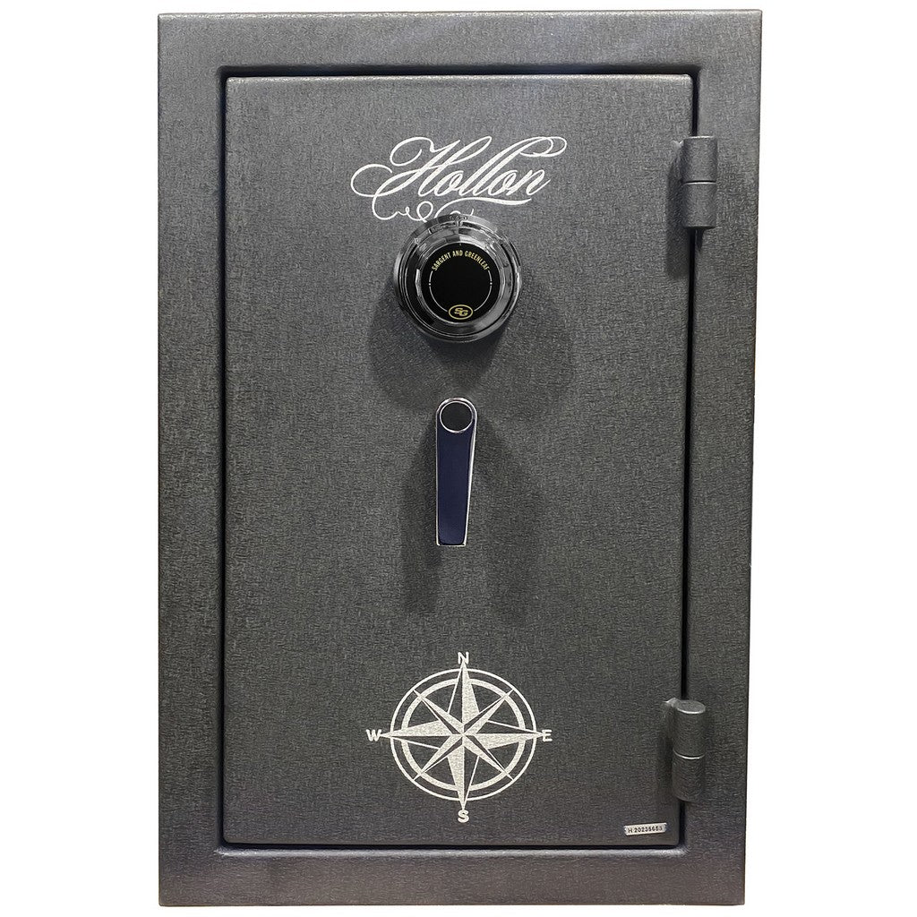 Hollon Hunter Series HGS-8C Pistol Safe, 45 Min Fire, Dial Lock, Black Steel