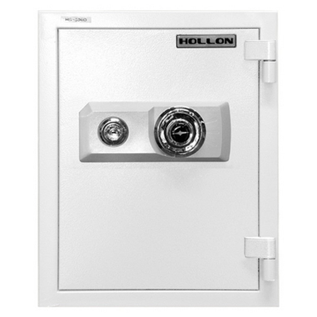 Hollon HS-530WD Home Safe, 2-Hour Fireproof, Dial+Key, 140 lbs, NSF, Gray-White