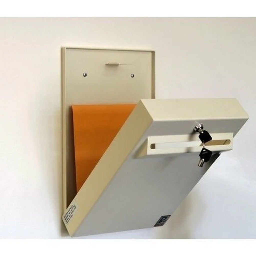 Protex LPD-161 Drop Box, Tubular Lock, Wall Mount, Legal Slot, Slim, Beige