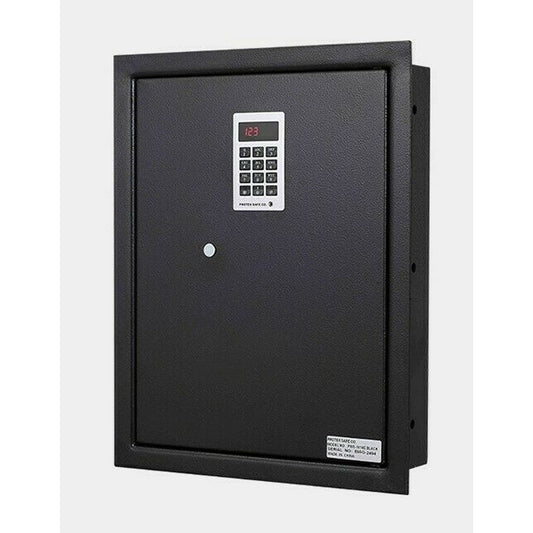Protex PWS-1814E Black Wall Safe, Black, Digital Lock, Velvet Interior