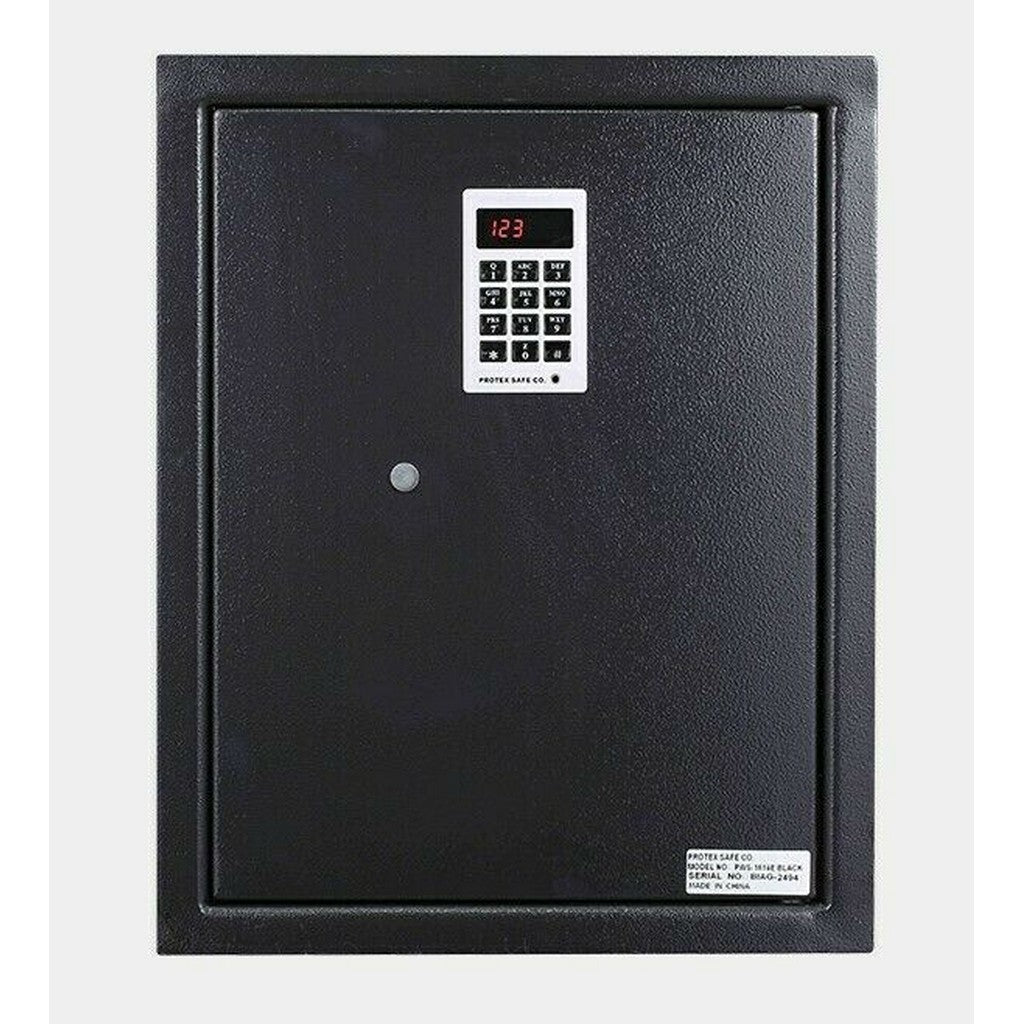 Protex PWS-1814E Black Wall Safe, Black, Digital Lock, Velvet Interior