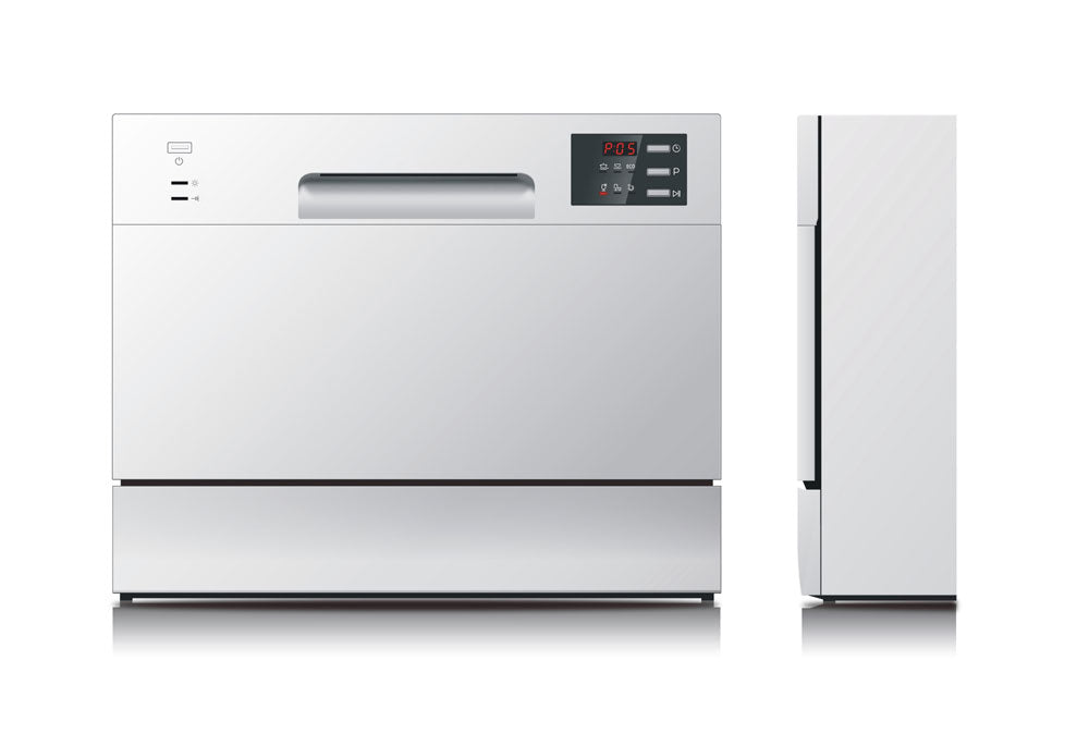 Sunpentown SD-2225DS Countertop Dishwasher with Delay Start & LED – Silver