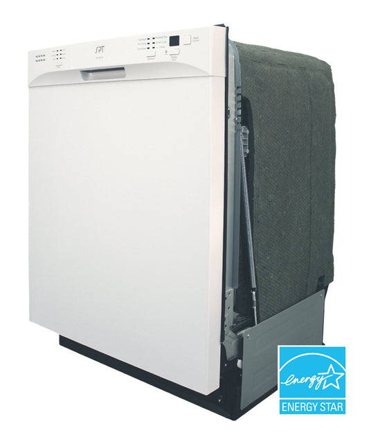 Sunpentown SD-6501W 24" Built-In Tall Tub Dishwasher with Heated Drying – White