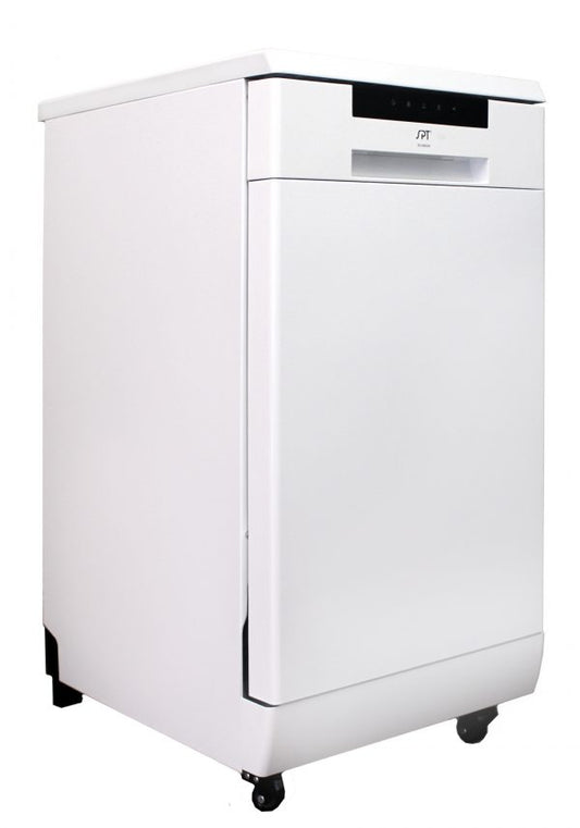 Sunpentown SD-9263W 18″ Portable Dishwasher – ENERGY STAR, Stainless Steel Tub, Faucet Connect (White)
