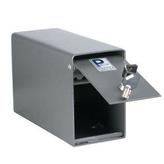 Protex SDB-100 Under Counter Drop Box Safe with Tubular Key Lock – Compact Steel Design