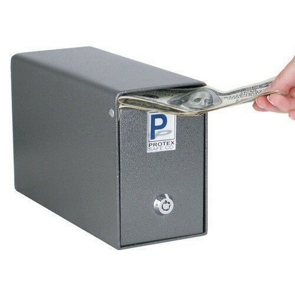 Protex SDB-100 Under Counter Drop Box Safe with Tubular Key Lock – Compact Steel Design