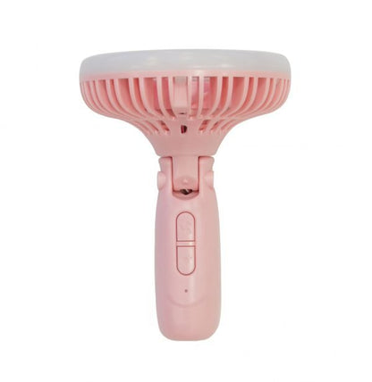Sunpentown SF-007P Rechargeable Personal Handheld Fan with LED Light – Pink