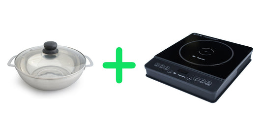 Sunpentown SR-1886-42B | Mr. Induction® 1800W Induction Cooktop + Stainless Steel Pot