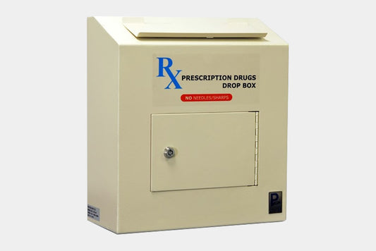 Protex RX-164 Prescription Drop Box Safe with Tubular Key Lock – Wall Mount Steel
