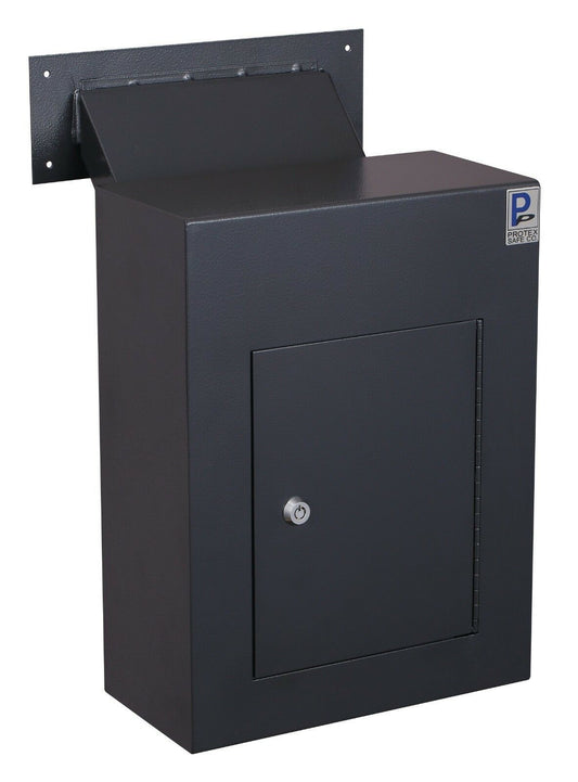 Protex WDC-160-Black Through-Wall Drop Box – Tubular Lock & Anti-Fish Baffle