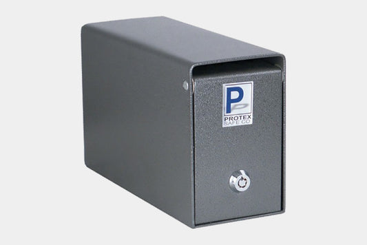 Protex SDB-100 Under Counter Drop Box Safe with Tubular Key Lock – Compact Steel Design